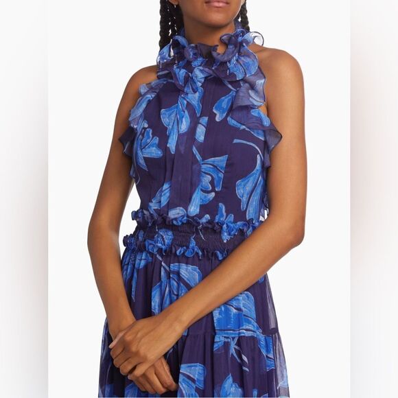 PatBO Nightflower Ruffled Floral Maxi Dress size 4 - Picture 5 of 16